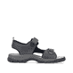 Schwarze Rieker Herren Trekkingsandalen 25055-00 mit einem Klettverschluss. Schuh Innenseite.