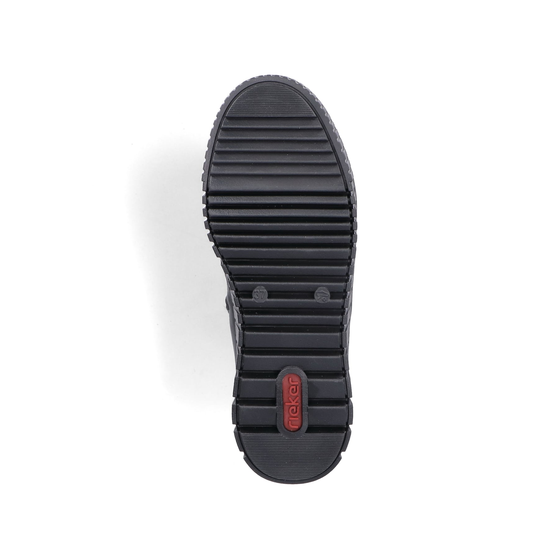 Schwarze Rieker Damen Chelsea Boots Y6151-00 mit einem Reißverschluss. Schuh Laufsohle.