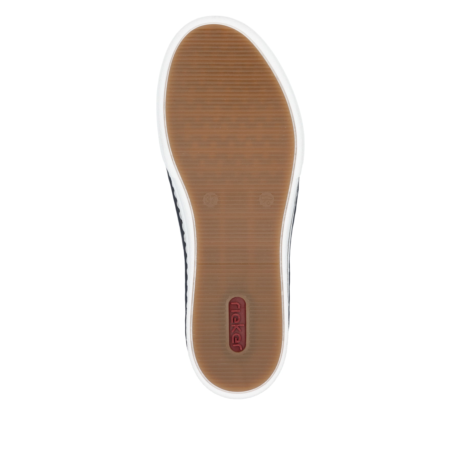 Blaue Rieker Damen Schnürschuhe L7210-14 mit einer herausnehmbaren Einlegesohle. Schuh Laufsohle.