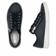 Baskets basses Rieker bleues pour femme N0900-14 en cuir lisse. Chaussure vue de dessus, couchée.