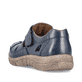 Blaue Rieker Herren Slipper 03578-14 mit Klettverschluss sowie der Extraweite H. Schuh von hinten.