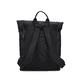 Rieker Rucksack H1550-01 in Schwarz mit praktischem Rolltop, Reißverschluss und Steckschnalle sowie einem 14" Laptopfach. Rückseite.