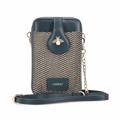 Rieker Handtasche H1641-00 in Schwarz mit Reißverschluss, Außenfach mit Magnetverschluss sowie abnehmbarem und verstellbarem Schulterriemen. Getragen.