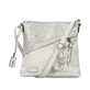 Rieker Damen Handtasche H1515-40 in Silbergrau aus Kunstleder mit Reißverschluss. Handtasche Vorderseite.