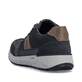 Dunkelblaue Rieker Herren Schnürschuhe 11505-14 mit einem Reißverschluss. Schuh von hinten.