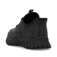 Schwarze Rieker Damen Slipper M5357-00 mit easy Hineinschlüpf-Möglichkeit. Schuh von hinten.