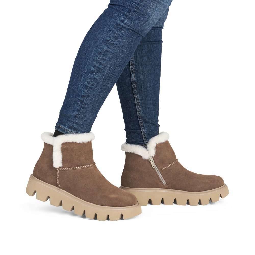 Rosane Rieker Damen Pantoletten W1652-31 mit flexibler und ultra leichter Sohle. Schuh Außenseite gespiegelt.