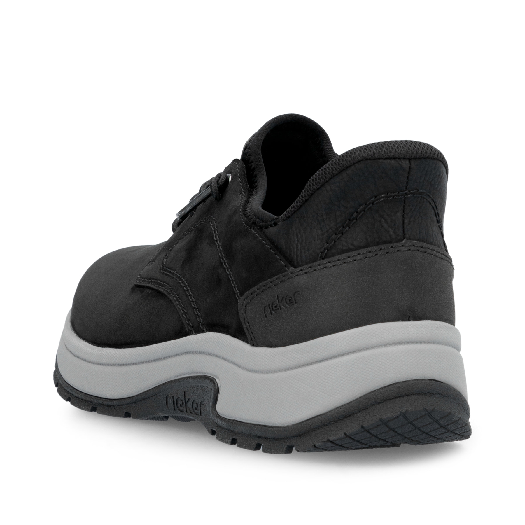 Rieker Homme 11050 - Mocassin En Cuir Suédé Noir, Semelle Flexible, Largeur H Confort