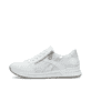 Weiße Rieker Damen Sneaker Low N1403-80 mit Reißverschluss sowie Extraweite H. Schuh Außenseite.