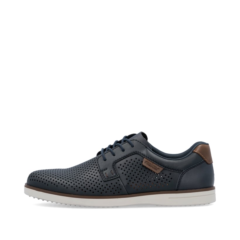 Blaue Rieker Herren Schnürschuhe B2306-14 mit der Komfortweite G 1/2. Schuh Außenseite.