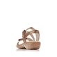 Braune Rieker Damen Riemchensandalen 659C7-24 aus Glattleder mit Klettverschluss. Schuh von hinten.