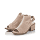 Rosane Rieker Riemchensandaletten V0590-31 mit einer Schnalle. Schuhpaar seitlich schräg.