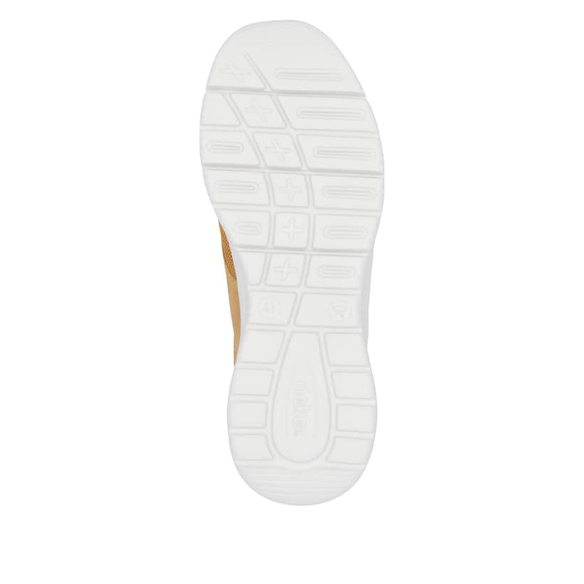 Gelbe Rieker Herren Slipper B7371-68 mit einem Gummizug sowie Komfortweite G 1/2. Schuh Laufsohle.
