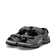 Graue Rieker Herren Trekkingsandalen 26951-40 mit einem Klettverschluss. Schuhpaar seitlich schräg.