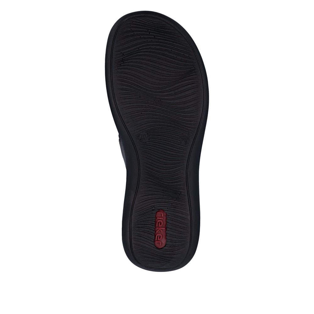 Graue Rieker Ballerinas 46352-45 aus Glattleder mit praktischer easy in Funktion. Schuh Laufsohle.