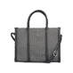 Sac à main Rieker H1013-92 noir avec style raphia et fermeture éclair. Devant.