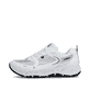 Weiße Rieker Damen Sneaker Low M6501-80 mit einer Schnürung sowie Komfortweite G. Schuh Außenseite.