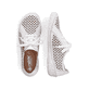 Weiße Rieker Damen Schnürschuhe 54516-80 mit einem Reißverschluss. Schuh von oben, liegend.