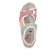 Mehrfarbige Rieker Damen Trekkingsandalen 68866-92 mit einem Klettverschluss. Schuh von oben.