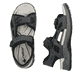 Blaue Rieker Herren Trekkingsandalen 26955-14 mit einem Klettverschluss. Schuh von oben, liegend.