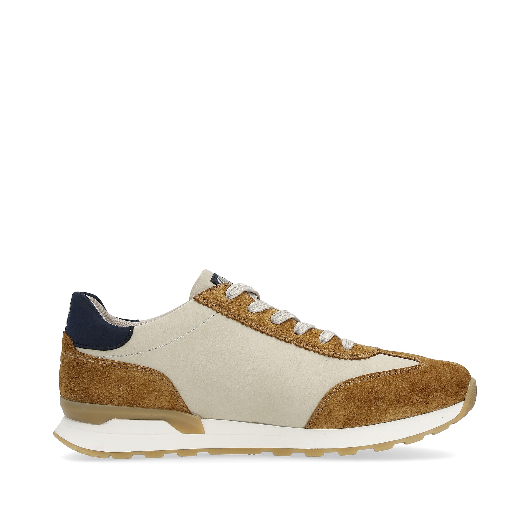 Beige Rieker Herren Sneaker Low U0306-60 mit griffiger und leichter Sohle. Schuh Innenseite.