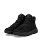 Schwarze Rieker Herren Schnürstiefel U1571-00 mit wasserabweisender TEX-Membran. Schuhpaar seitlich schräg.