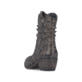 Schwarz-braune Rieker Damen Kurzstiefel 93770-27 mit einem Reißverschluss. Schuh von hinten.