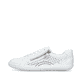 Weiße Rieker Damen Schnürschuhe 52824-80, Barfußschuhe mit runden Ziernähten. Schuh Außenseite.