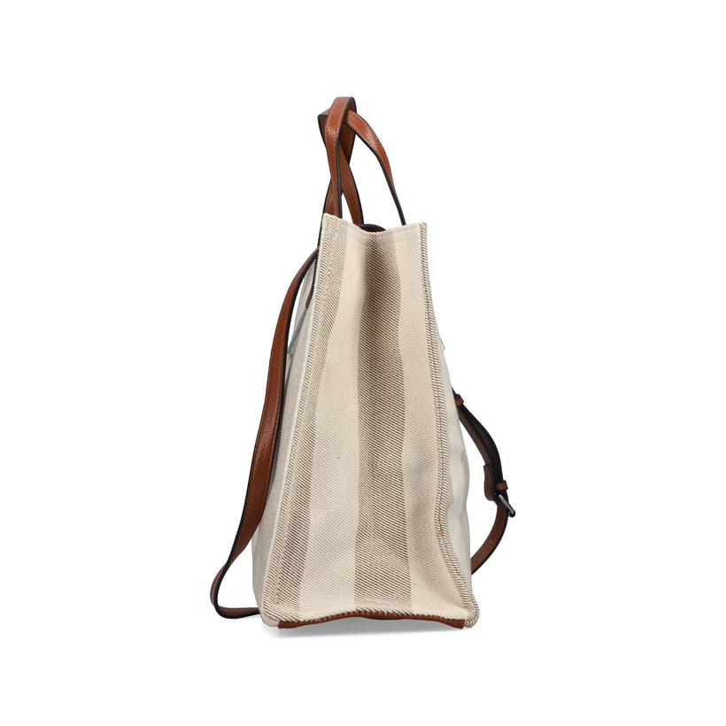 Sac à main Rieker H1074-90 beige avec fermeture éclair et sangle d’épaule amovible et ajustable. Côté droit.