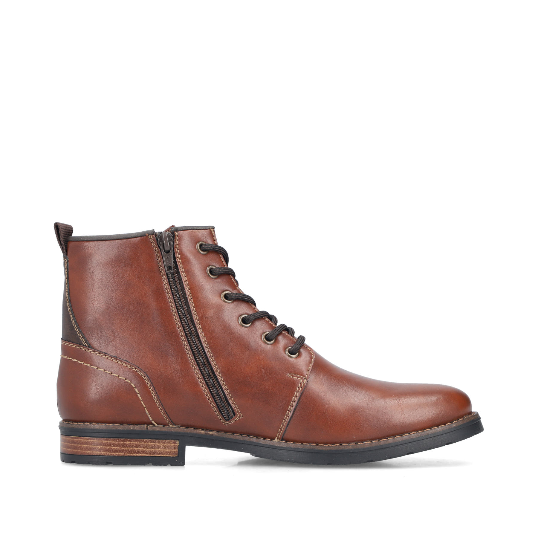 Braune Rieker Herren Schnürstiefel 14631-25 mit wasserabweisender TEX-Membran. Schuh Innenseite.