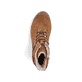 Kamelbraune Rieker Damen Schnürstiefel Y3329-24 mit einem Reißverschluss. Schuh von oben.