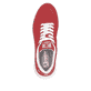 Rote vegane Rieker Damen Sneaker Low W2700-33 mit einer Schnürung. Schuh von oben.