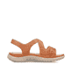 Nussbraune Rieker Damen Riemchensandalen 64878-24 mit einem Klettverschluss. Schuh Innenseite.