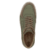 Grüne Rieker Herren Sneaker Low 17506-52 mit einer Schnürung sowie Extraweite H. Schuh von oben.