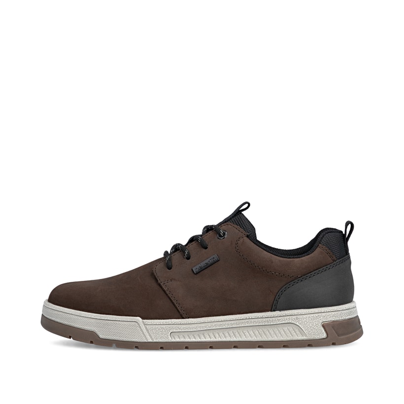 Dunkelbraune Rieker Herren Sneaker Low 36005-25 aus Rauleder. Schuh Außenseite.
