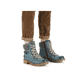 
Ozeanblaue Rieker Damen Schnürstiefel Y9131-14 mit Schnürung und Reißverschluss. Schuh seitlich schräg