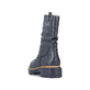 Dunkelblaue Rieker Damen Kurzstiefel 72684-14 mit gerafftem Schaft. Schuh von hinten.