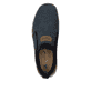 Blaue Rieker Herren Slipper 03555-14 mit modernen Ziernähten sowie Gummizug. Schuh von oben.