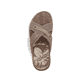 Beige Rieker Herren Pantoletten 21239-64 mit Komfortweite G sowie leichter Sohle. Schuh von oben.