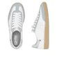 Weiße Rieker Damen Sneaker Low W2200-84 mit einer Schnürung. Schuh von oben, liegend.