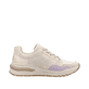 Beige Rieker Damen Sneaker Low M6601-60 mit modernen Ziernähten. Schuh Innenseite.