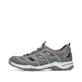 Graue Rieker Herren Slipper 08065-46 mit einem Gummizug sowie Komfortweite G. Schuh Außenseite.