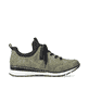 Khakigrüne Rieker Damen Slipper 54470-55 mit Elastikeinsatz sowie einer leichten Sohle. Schuh Innenseite