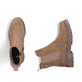 Braune Rieker Damen Chelsea Boots Y7660-24 mit einem Reißverschluss. Schuh von oben, liegend.