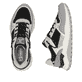 Schwarze Rieker Herren Sneaker Low U1300-00 mit einer Schnürung. Schuh von oben, liegend.