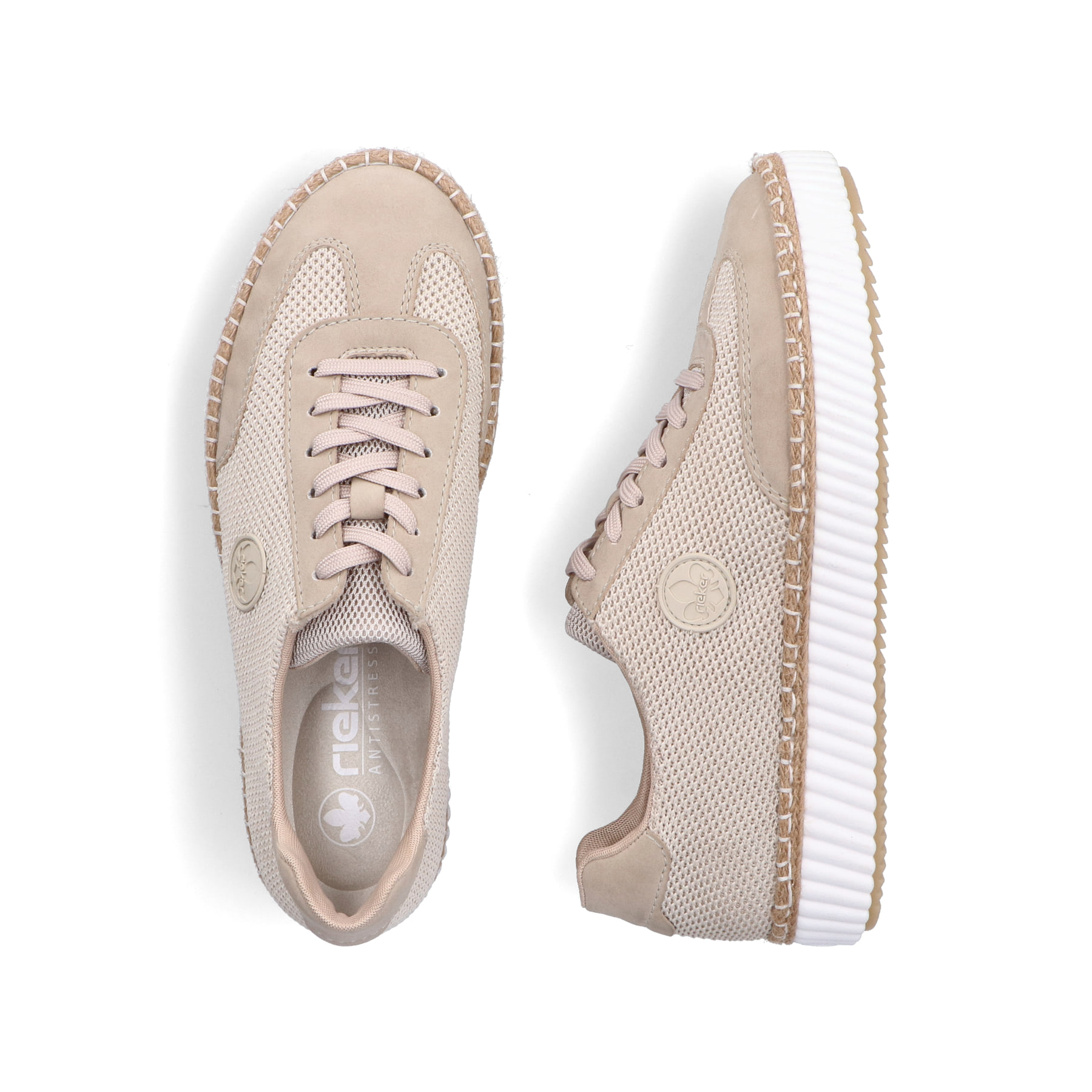 Rieker - Zapatillas Bajas Para Mujer, Beige, 22.5 Cm