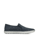 Blaue Rieker Herren Slipper B2965-14 in Löcheroptik mit einem Gummizug. Schuh Innenseite.