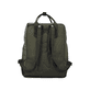 Rieker Damen Rucksack H1530-54 in Khakigrün-Schwarz aus Kunstleder mit Reißverschluss. Rucksack Rückseite.