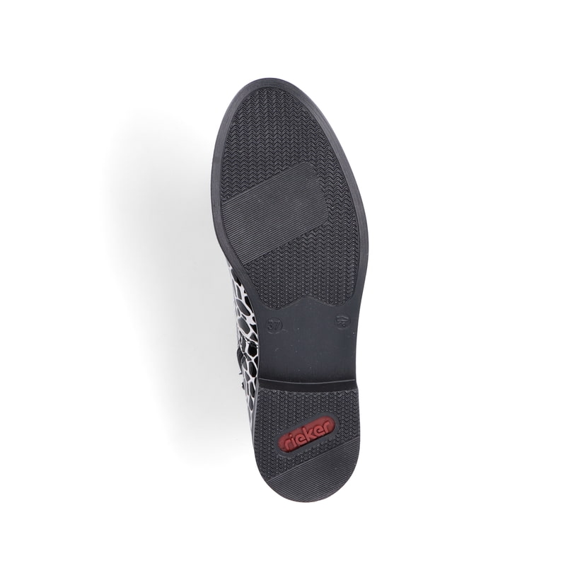 Blaugraue Rieker Damen Kurzstiefel 45980-14 mit einer schockabsorbierenden Sohle. Schuh Innenseite