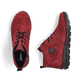 Rote Rieker Damen Schnürstiefel Z0022-35 aus Rauleder mit einem Reißverschluss. Schuh von oben, liegend.